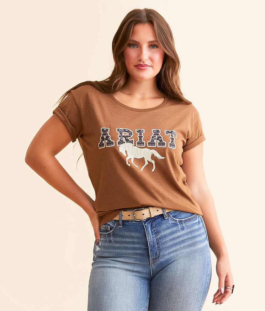 Ariat Patterned Bronco T-Shirt front view