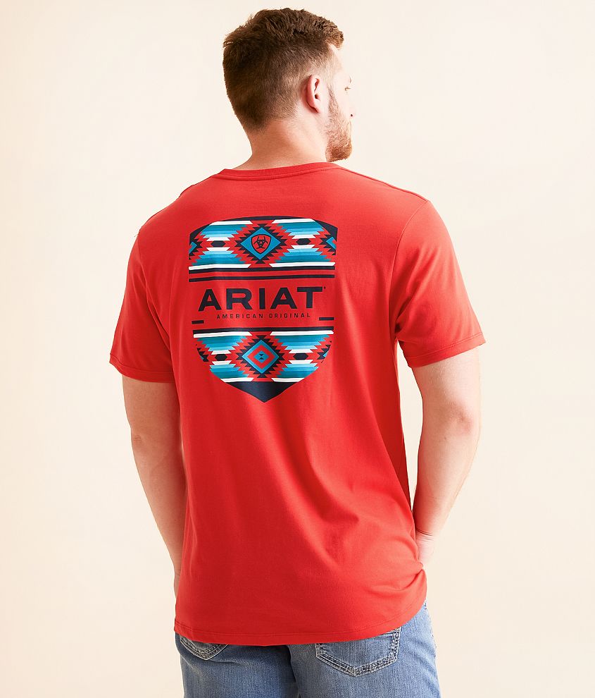 Ariat Canyon Aztec T Shirt Men s T Shirts in Mars Red Buckle