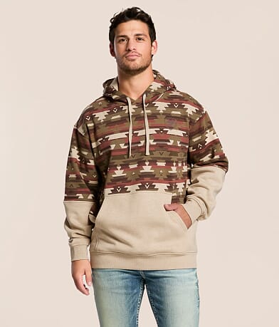 Ariat Color Block Southwestern Hooded Sweatshirt front view