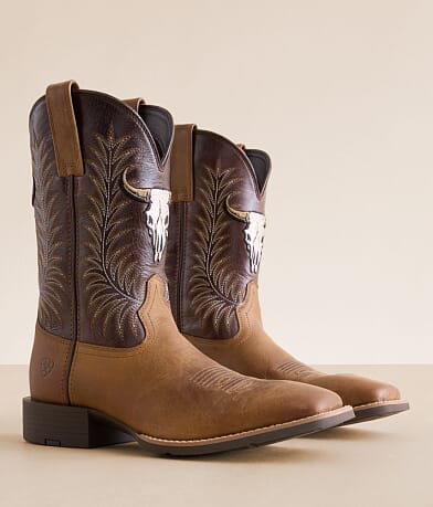 Sport Steer Skull Leather Cowboy Boot thumbnail 2