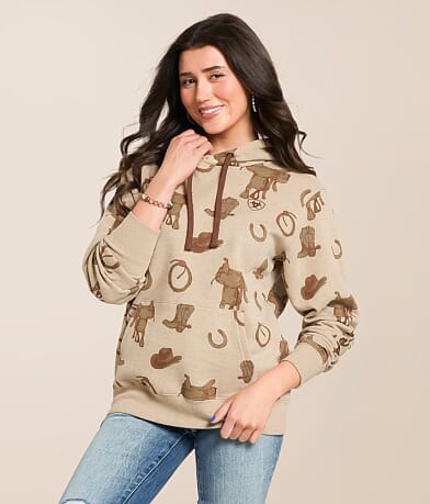 Ariat Horse Saddle Hooded Sweatshirt front view