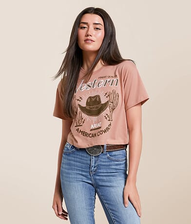 Ariat American Cowboy Cropped T-Shirt front view