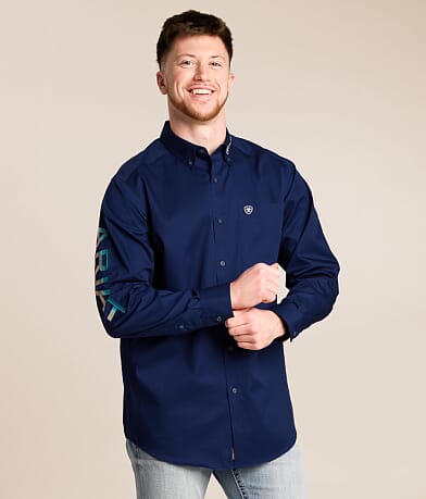ariat royal blue dress shirt Ariat Men's Stoney Classic Fit Shirt, L