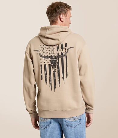 Ariat Longhorn Thrash Hooded Sweatshirt front view