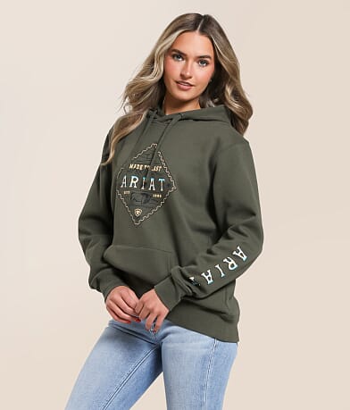 Ariat Bison Hooded Sweatshirt front view