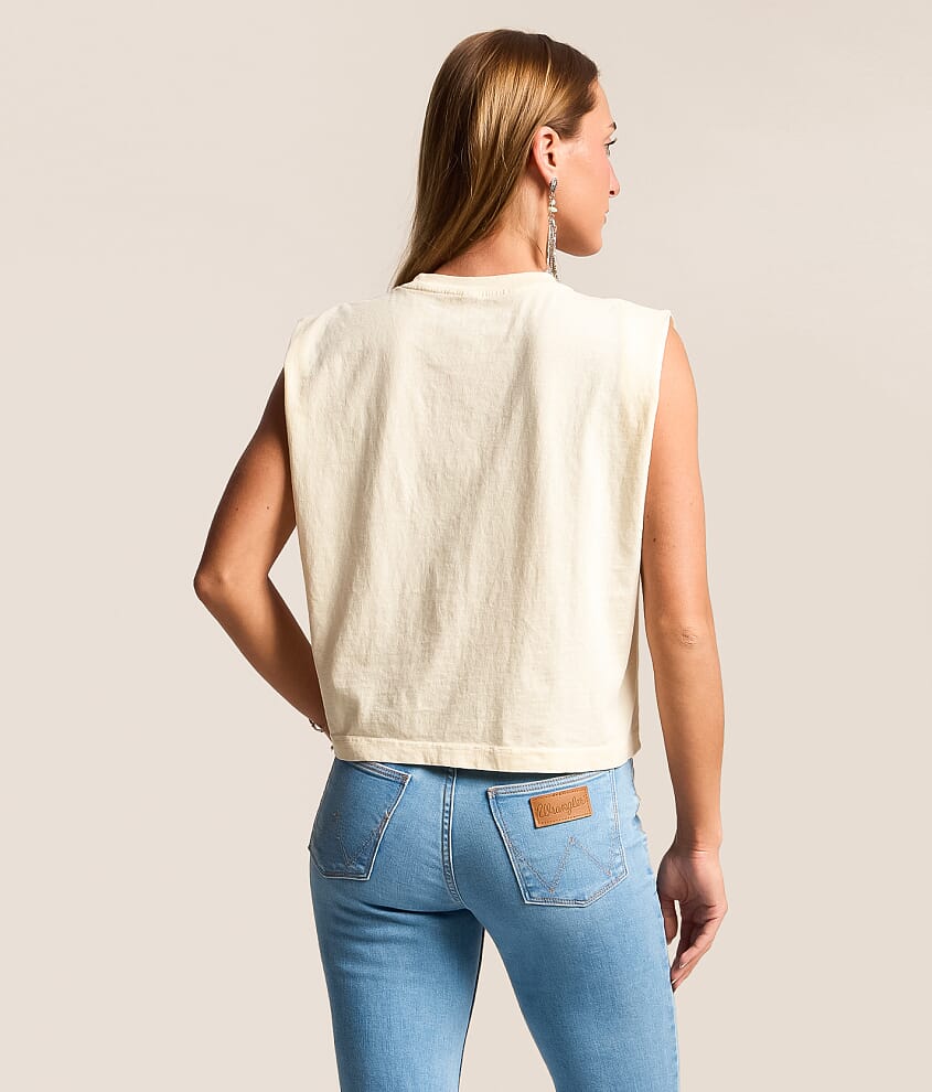 Steer Skull Landscape Cropped Tank Top