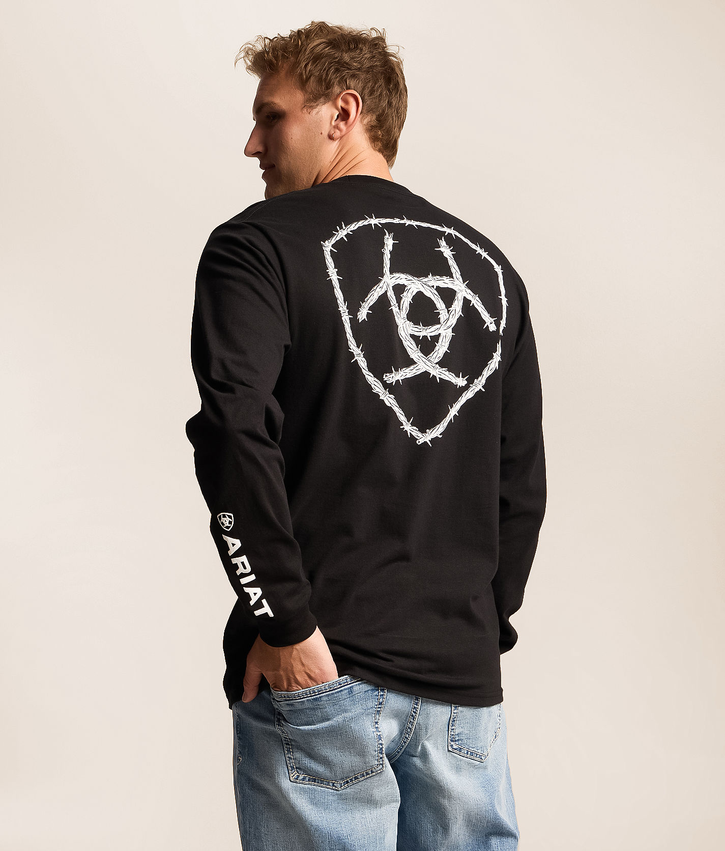 Ariat Barbed Wire Shield T-Shirt - Men's Graphic T-Shirts in Black