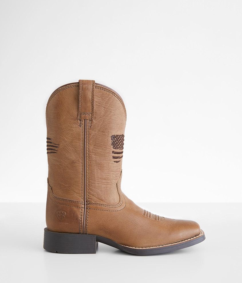Boys - Ariat Patriot Leather Cowboy Boot front view