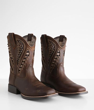 Boys - Quick Draw Leather Cowboy Boot thumbnail 2