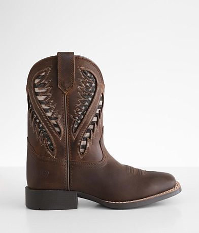 Ariat Boys - Quick Draw Leather Cowboy Boot front view