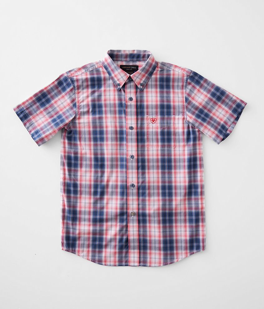 Boys Ariat Olen Performance Shirt Boy's Shirts in Old Bay Buckle
