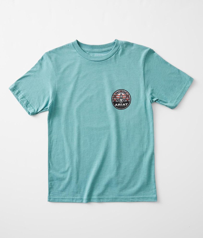 Boys Ariat Western Hex TShirt Boy's TShirts in Ocean Blue Heather