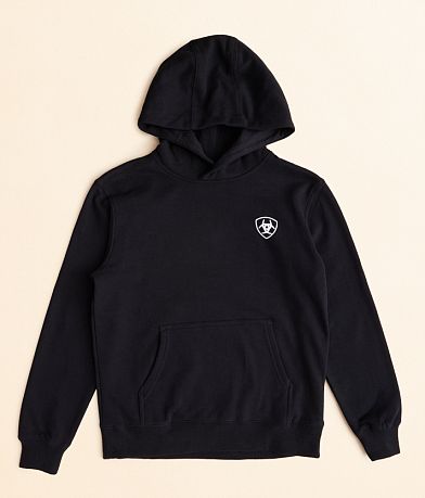Ariat Boys - Badlands Longhorn Hooded Sweatshirt front view