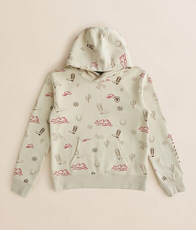 Ariat Girls - Western Stamps Hooded Sweatshirt front view