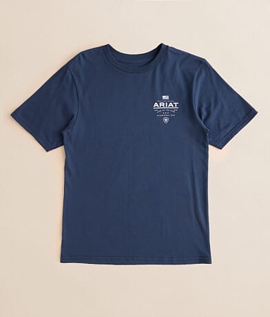 Ariat Boys - Lockup Flag Painted T-Shirt front view