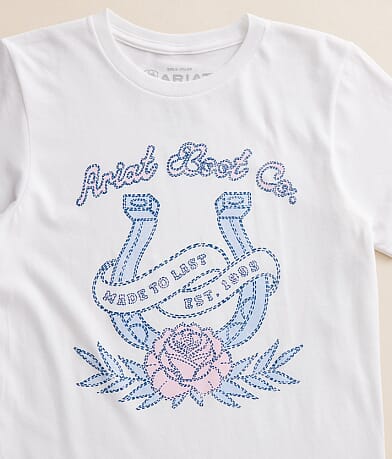 Girls - Stitched Horseshoe Rose T-Shirt thumbnail 3