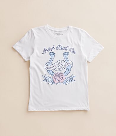 Girls - Stitched Horseshoe Rose T-Shirt