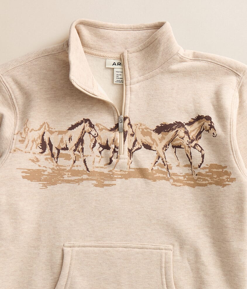 Girls - Horses Quarter Zip Pullover