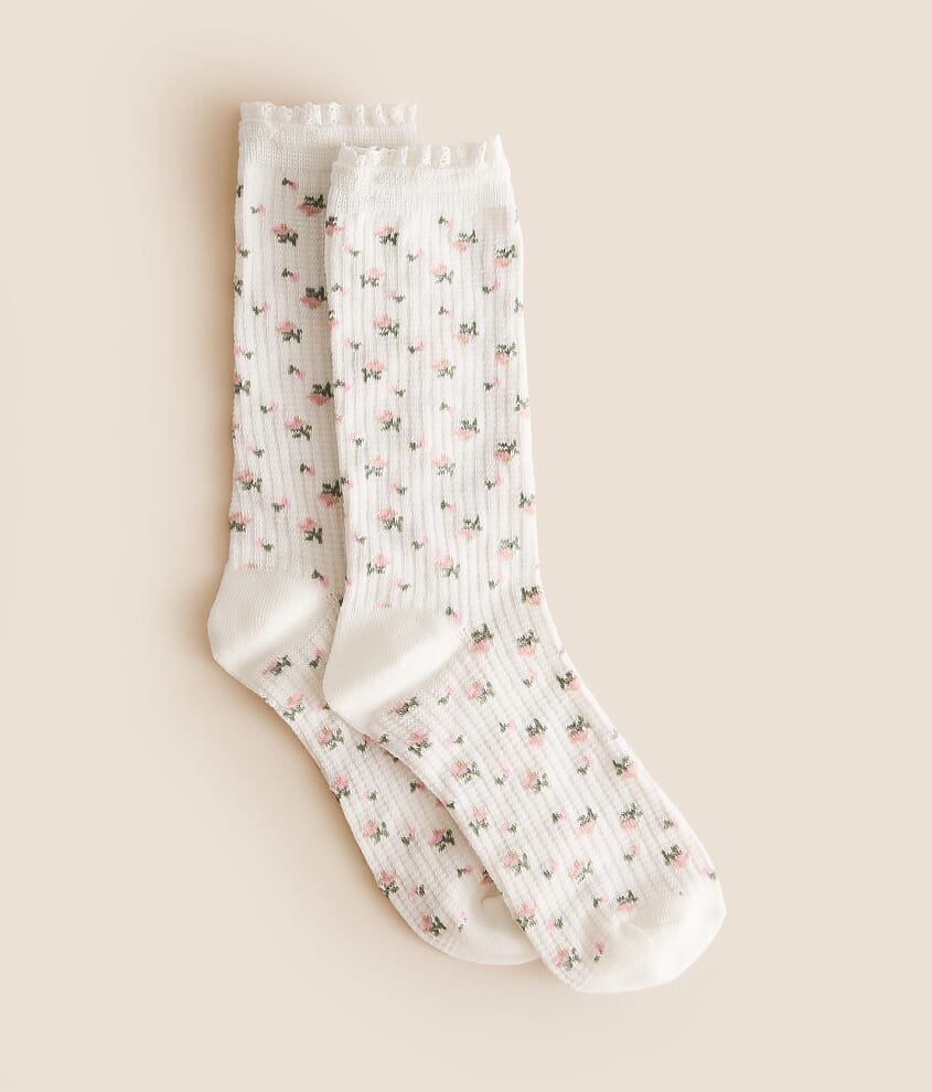 Floral Waffle Socks