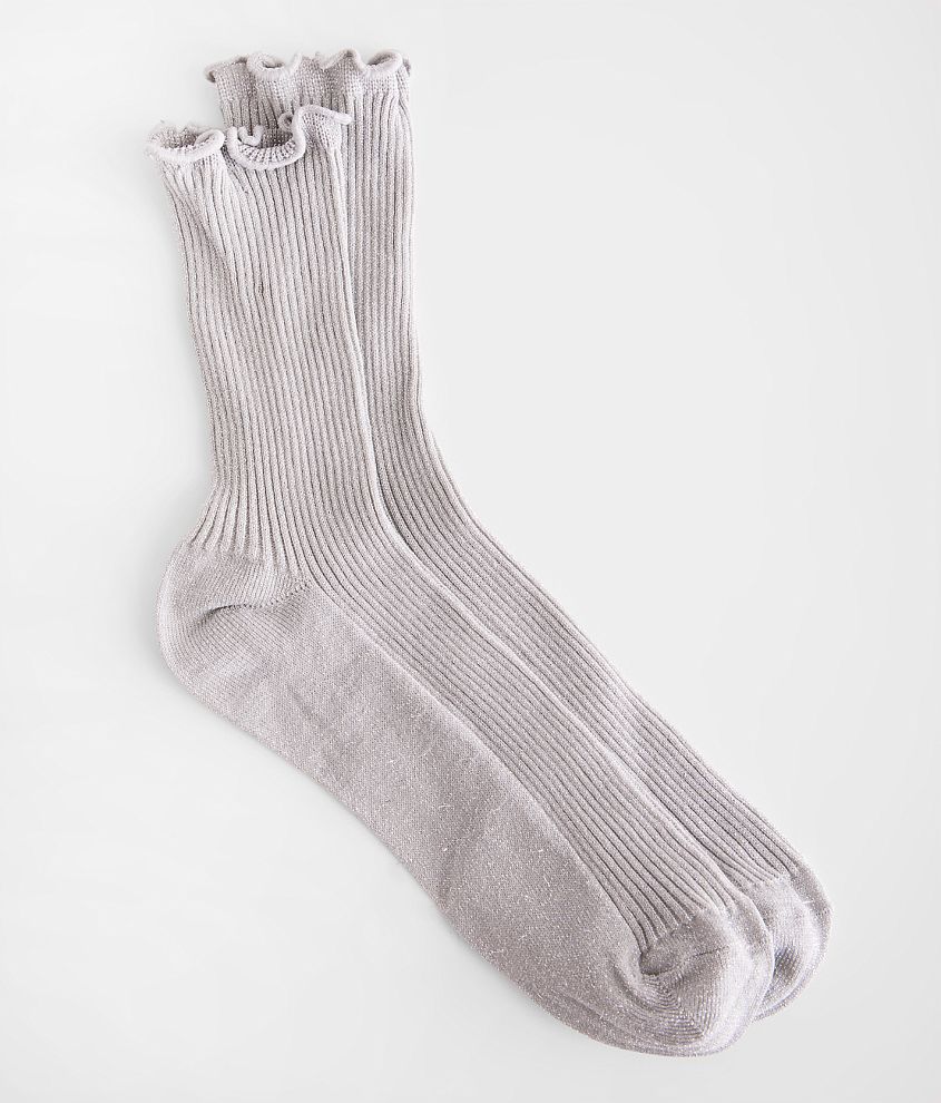 BKE Metallic Ruffle Socks front view