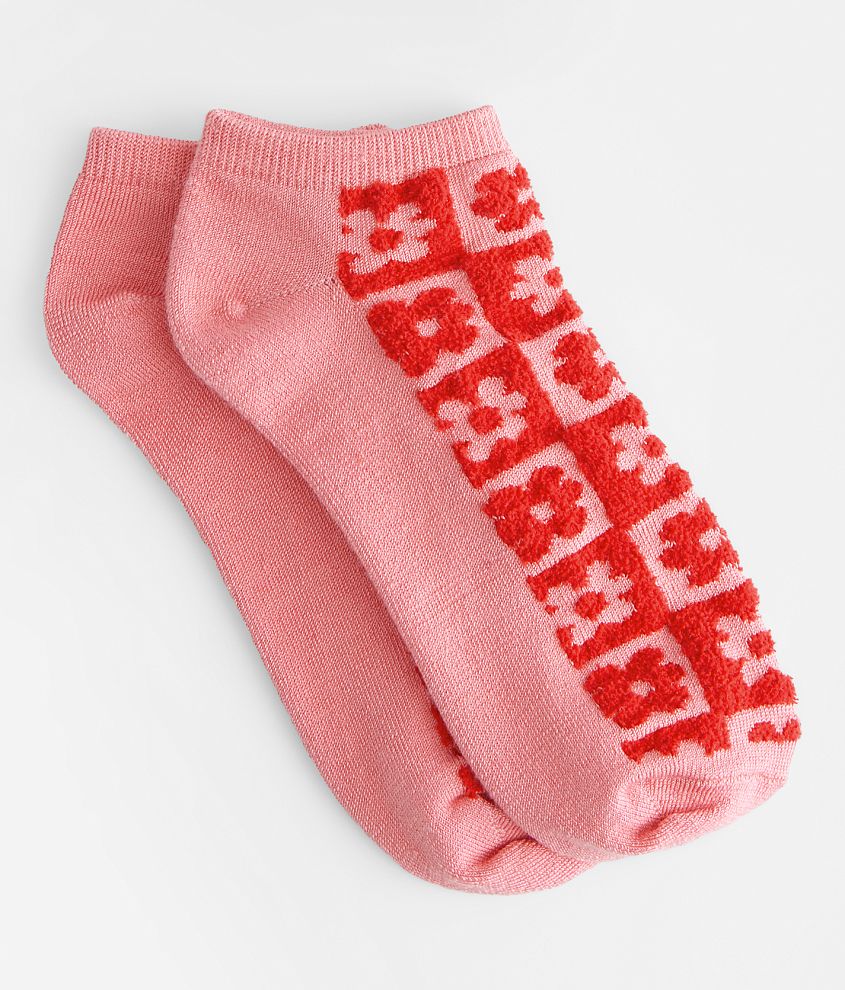 BKE Fuzzy Floral Socks - Women's Socks in Pink | Buckle