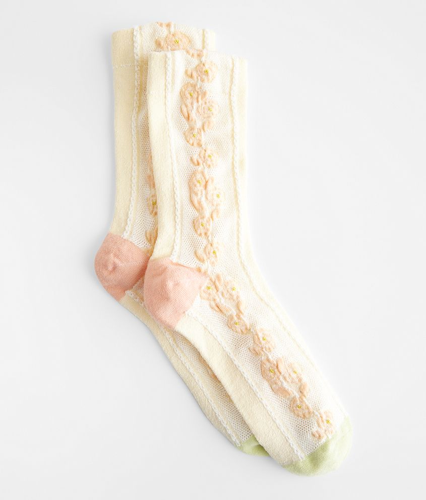 BKE Metallic Floral Socks