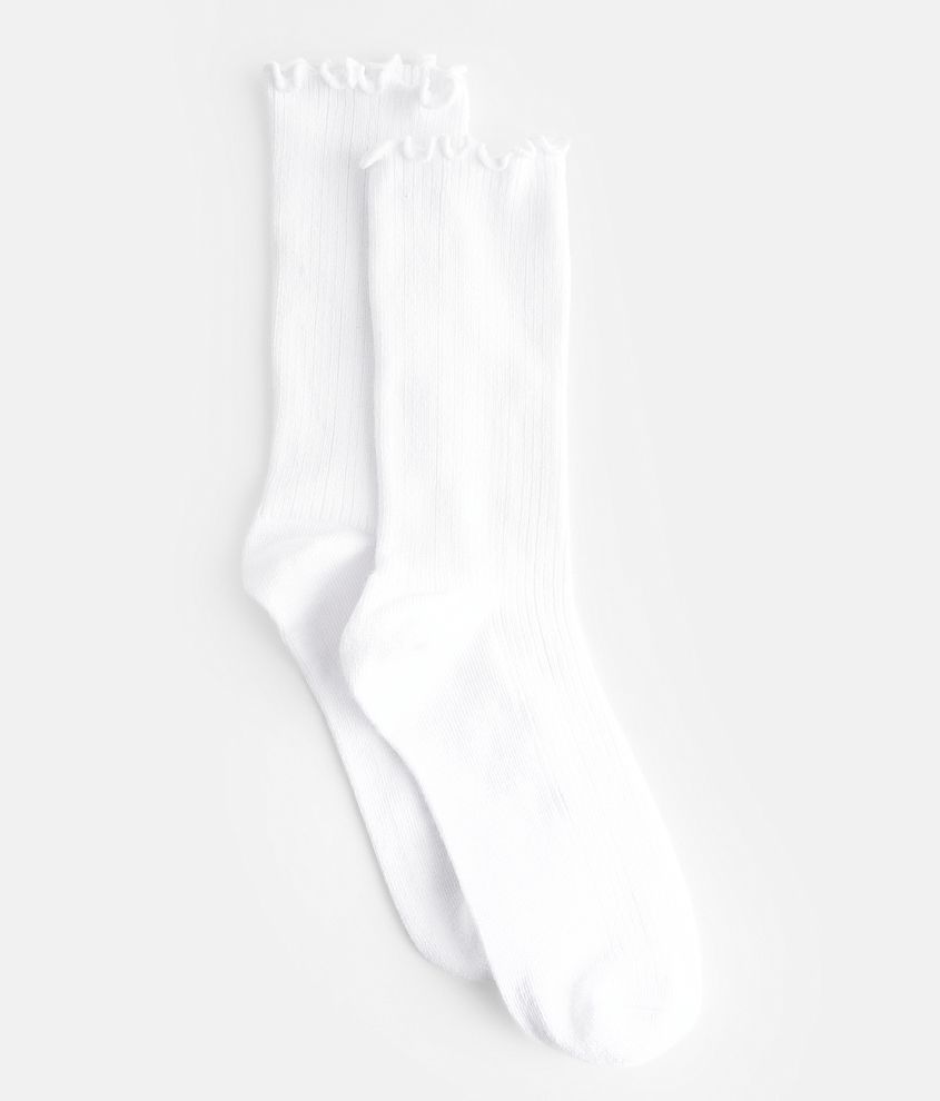 BKE Ribbed Ruffle Socks