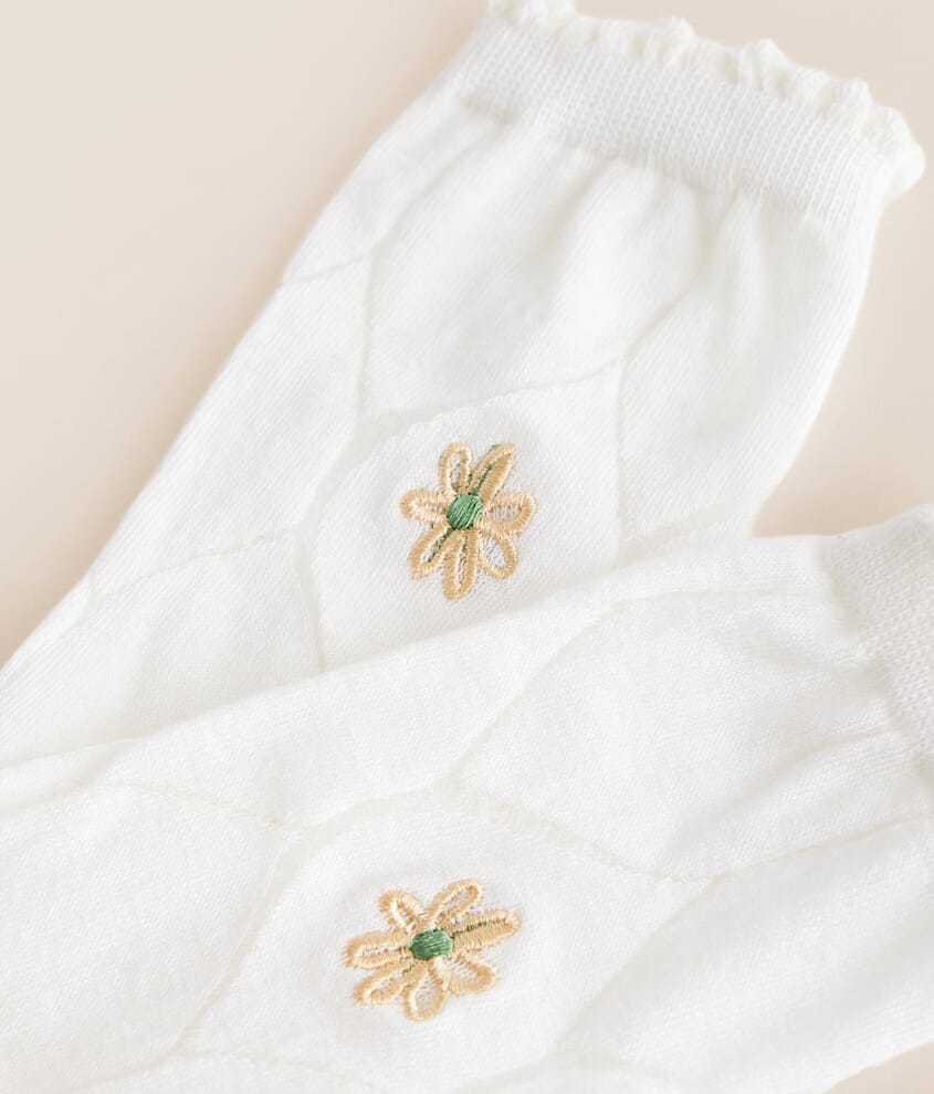 Floral Embroidered Socks