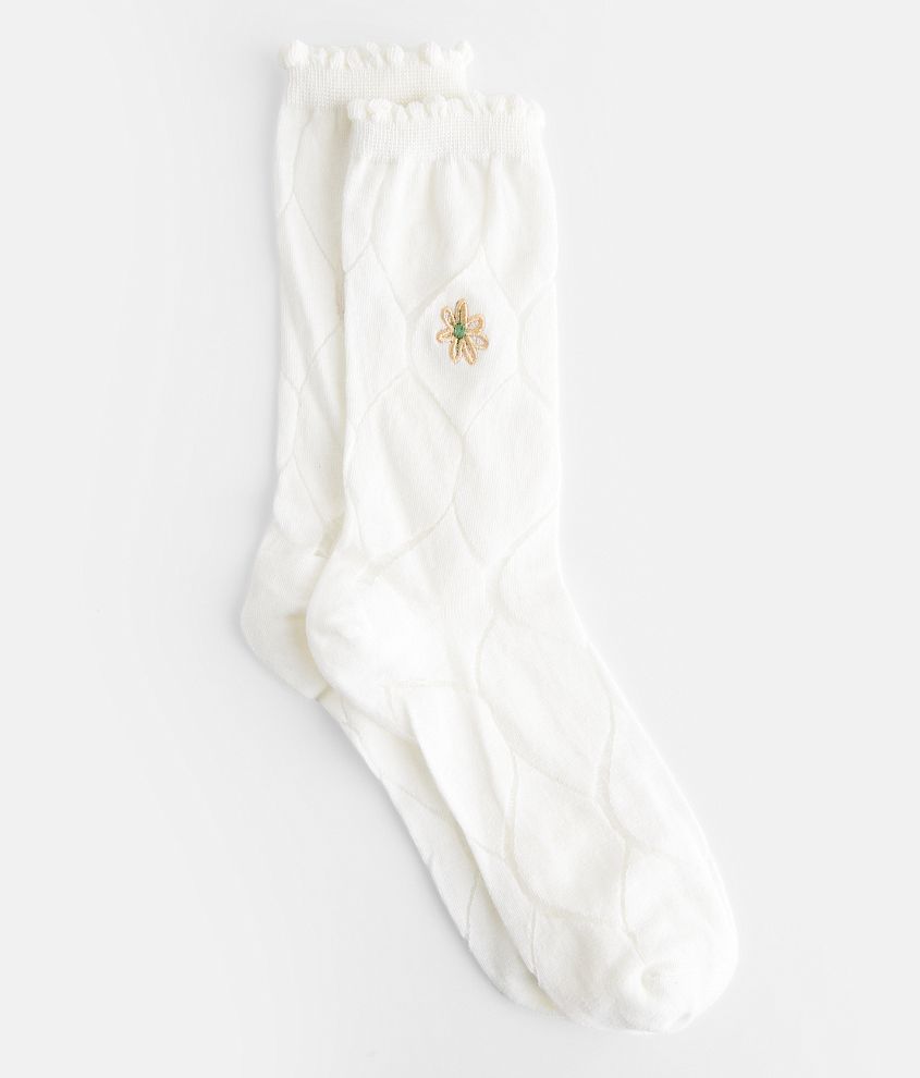 BKE Floral Embroidered Socks