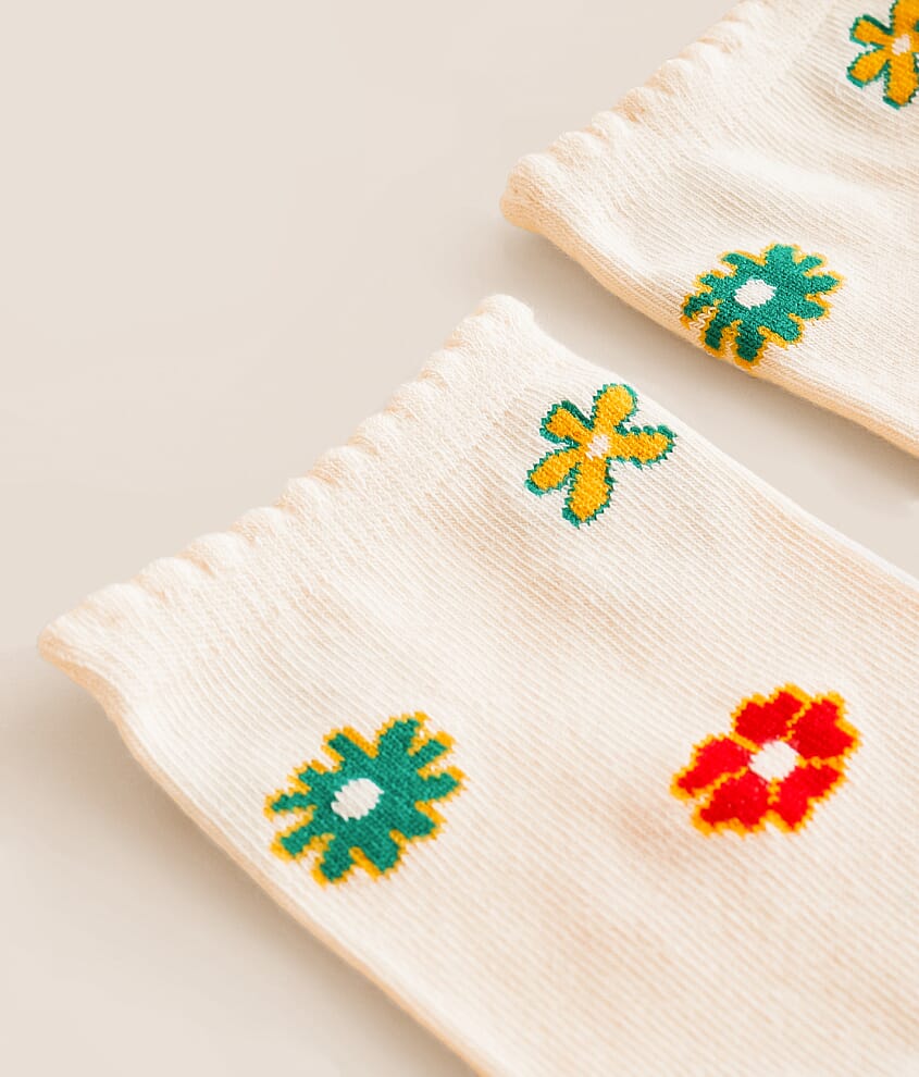 Floral Ruffle Boot Socks