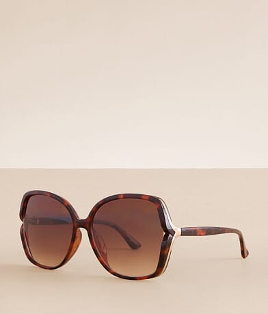 BKE Oversized Tort Sunglasses front view