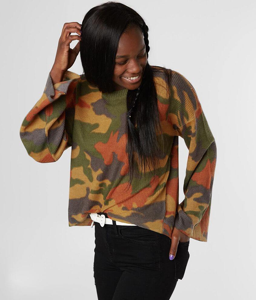 Gilded Intent Camo Pullover Sweater front view