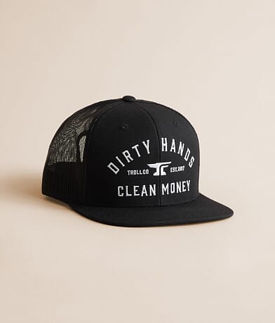 Troll Co. Dirty Hands Clean Money Classic Trucker Hat front view