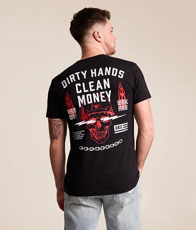 Troll Co Dirty Hands Clean Money Firebolt T-Shirt front view