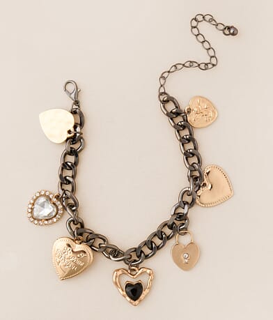 BKE Heart Charm Bracelet front view