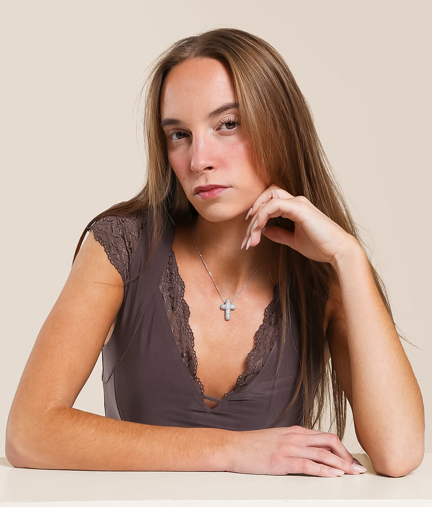 Glitz Bubble Cross Necklace