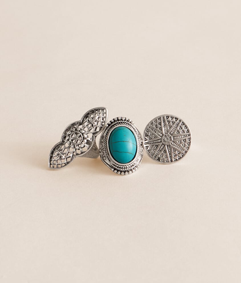 3 Pack Western Statement Ring Set