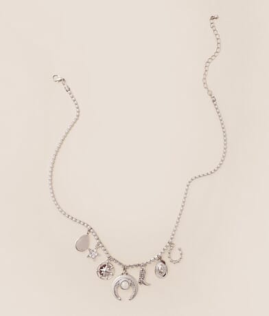 Sterling & Stitch Mixed Western Charm Necklace front view
