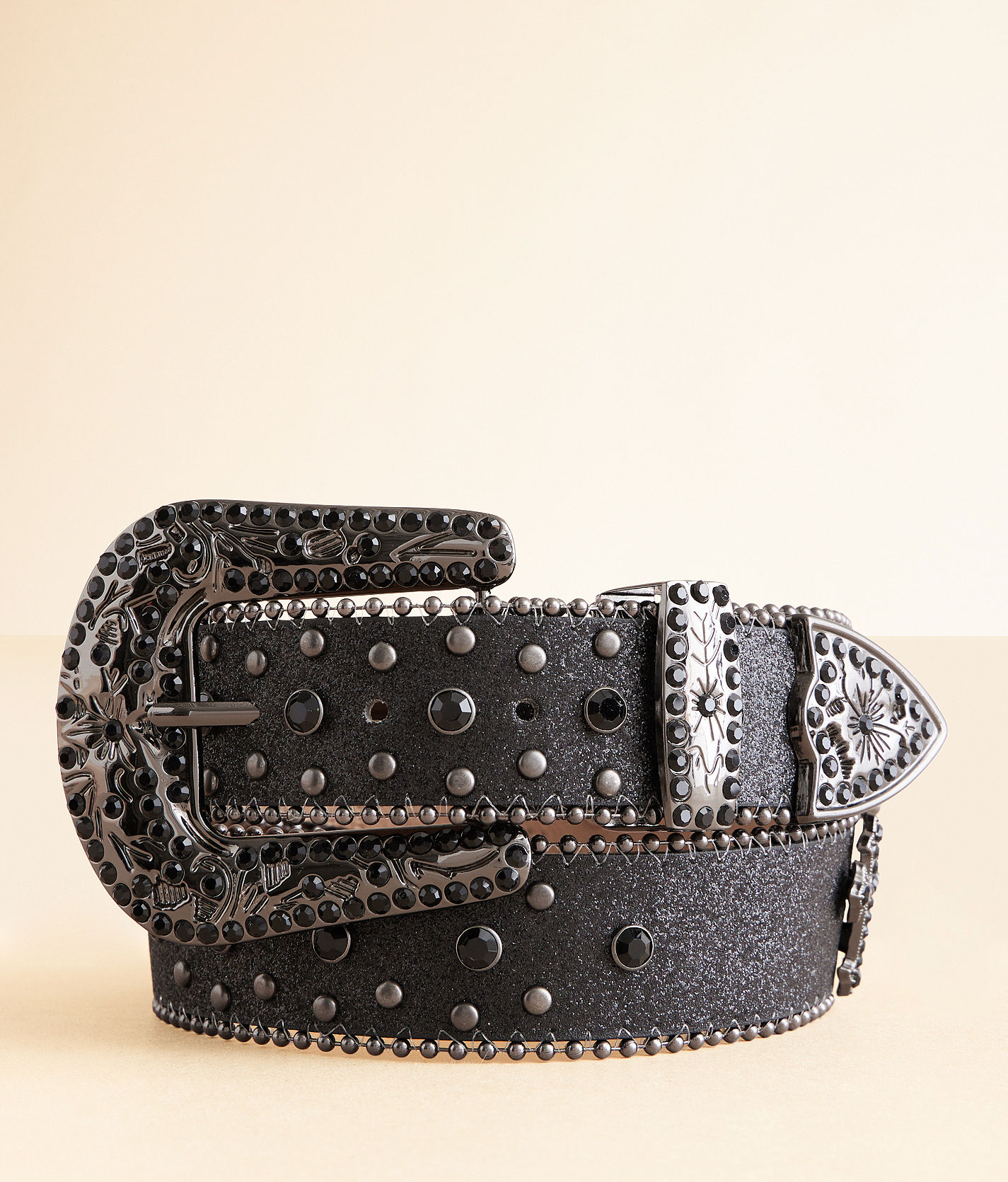 国内未入荷 FLYERRER - Buckle Cross-Star Hair-on Leather Belt FLYERRER Gothic Buckle Cross-Star Hair-on Leather Belt