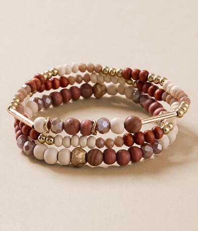 BKE 3 Pack Beaded Bracelet Set front view