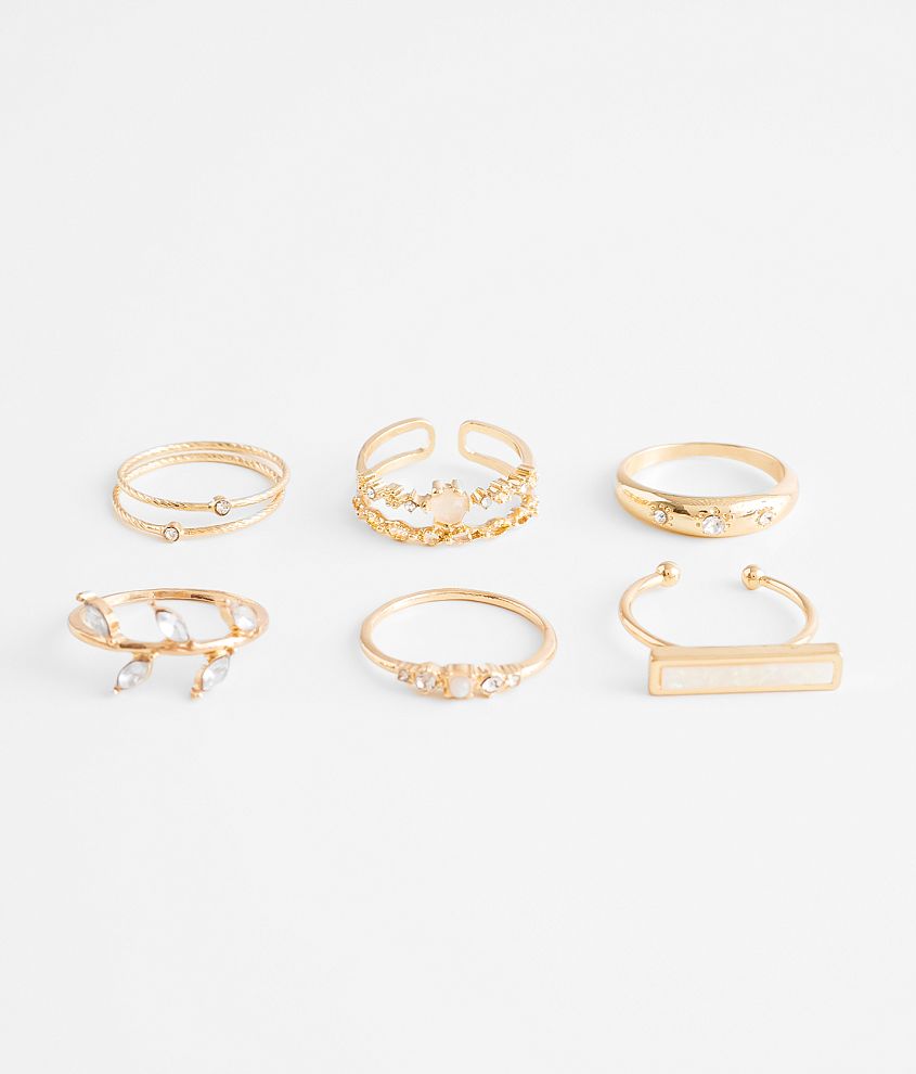 boutique by BKE 7 Pack Dainty Ring Set front view