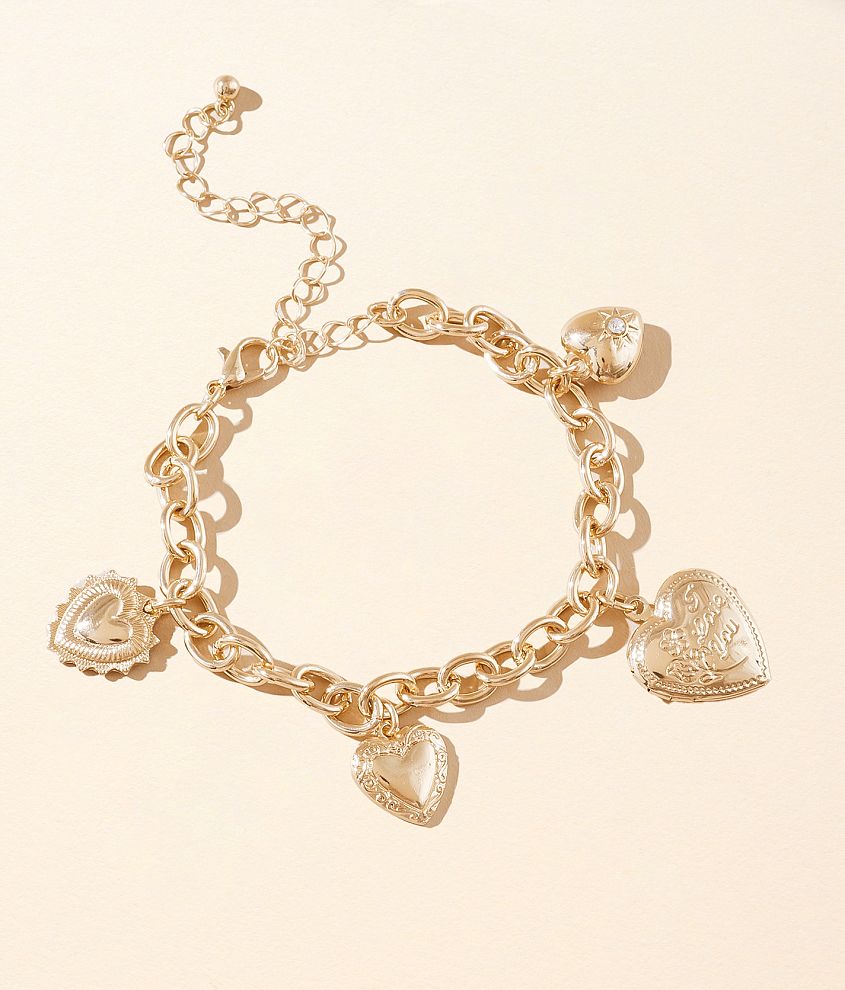 boutique by BKE Heart Charm Bracelet front view