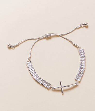 boutique by BKE Cross Glitz Bracelet front view