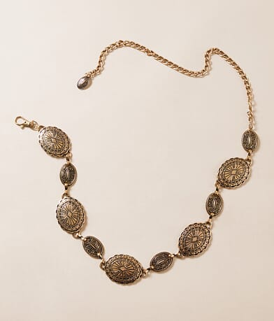 Sterling & Stitch Western Chain Belt front view