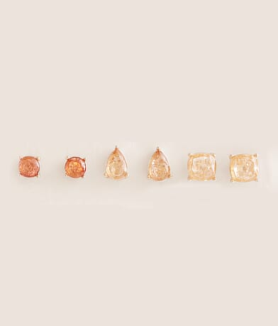boutique by BKE 3 Pack Glitz Earring Set front view