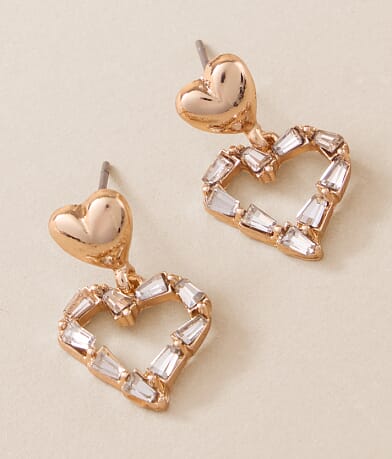 boutique by BKE Heart Earring front view