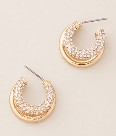 boutique by BKE Glitz Double Hoop Earring front view