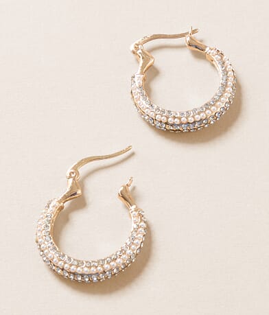 boutique by BKE Glitz Hoop Earring front view