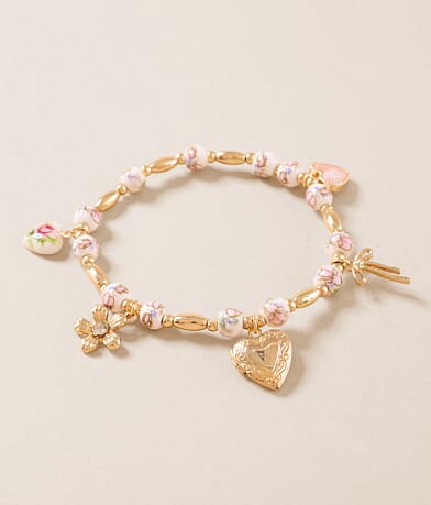 boutique by BKE Beaded Charm Bracelet front view