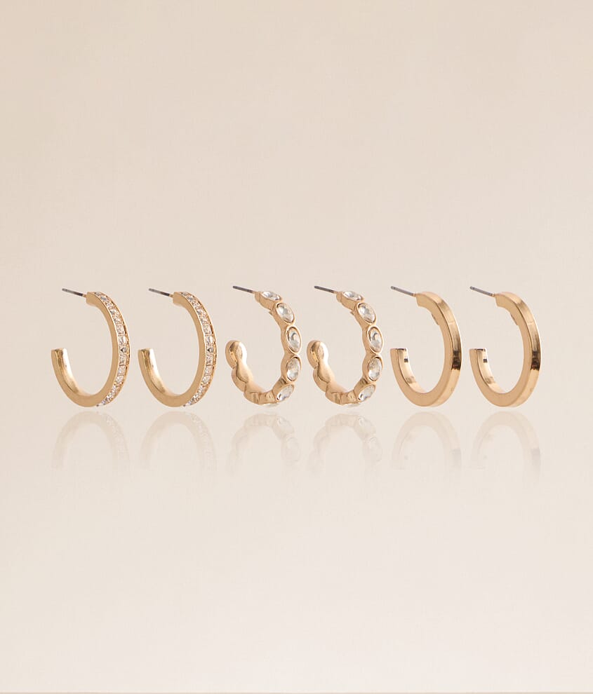 3 Pack Statement Glitz Earring Set - thumbnail 2